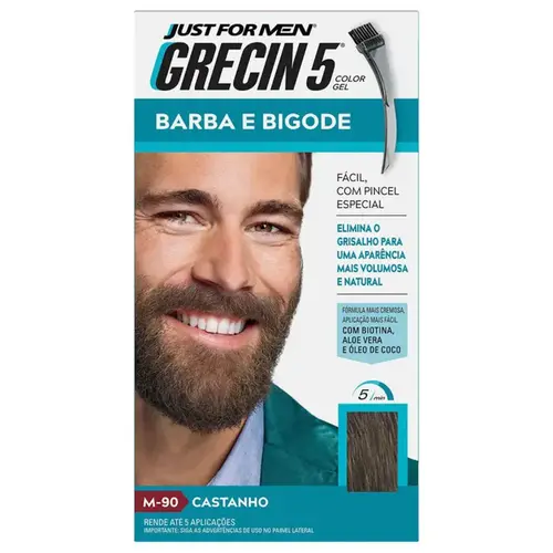 Tonalizante Masculino Grecin 5 Barba e Bigode Castanho
