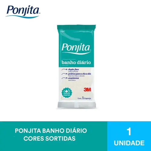 Esponja de Banho Dupla Face Anatômica Ponjita 3M