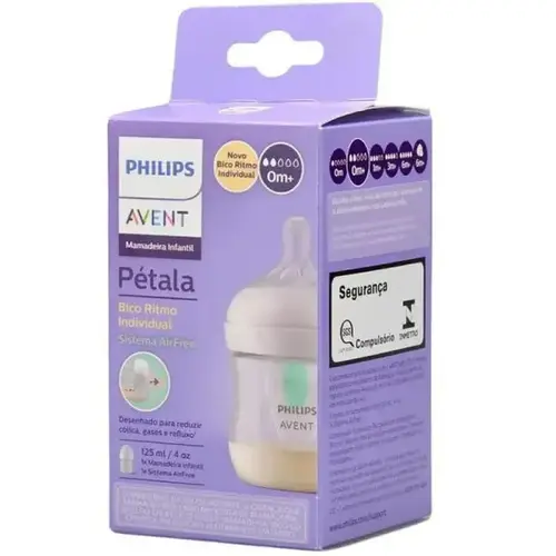 Mamadeira Philips Avent Pétala 3.0 com Válvula AirFree 125ml
