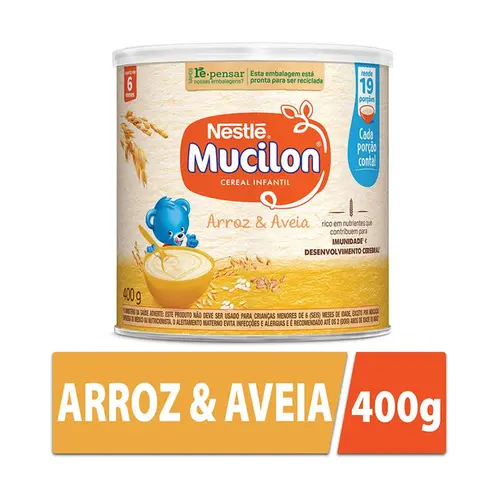 Cereal Infantil Mucilon Arroz e Aveia 400g