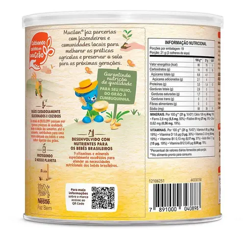 Cereal Infantil Mucilon Arroz e Aveia 400g