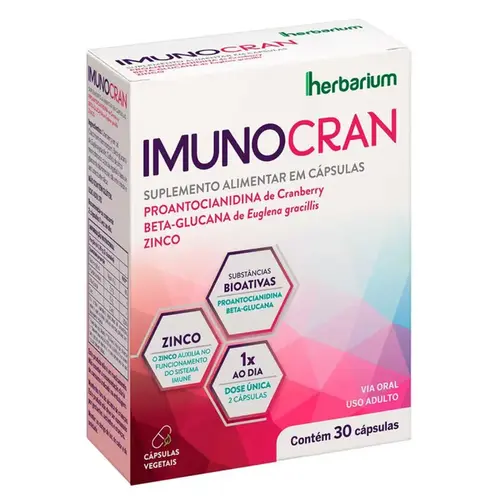 Suplemento Alimentar Imunocran 30 Cápsulas
