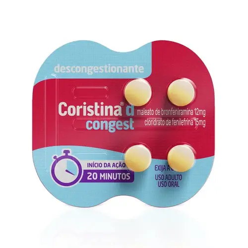 Coristina D Congest 12mg + 15mg - 12 Comprimidos