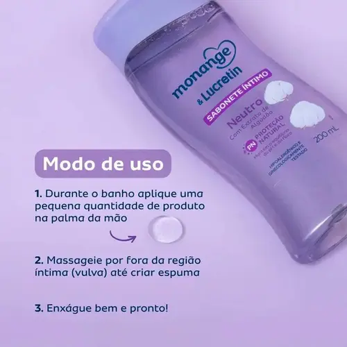 Sabonete Líquido Íntimo Monange & Lucretin Neutro 200ml