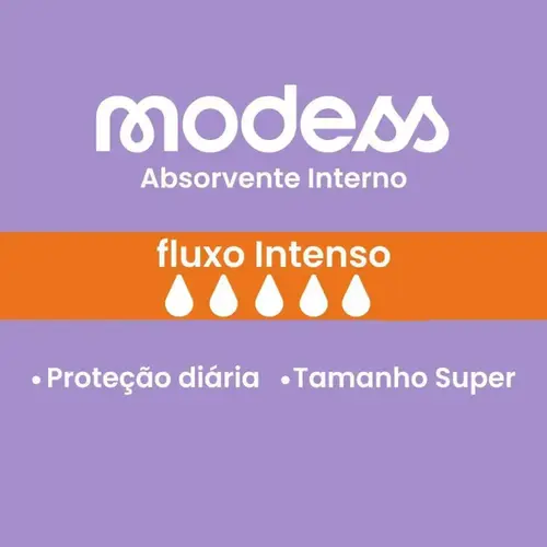 Absorvente Modess Interno Super Com 16 Unidades