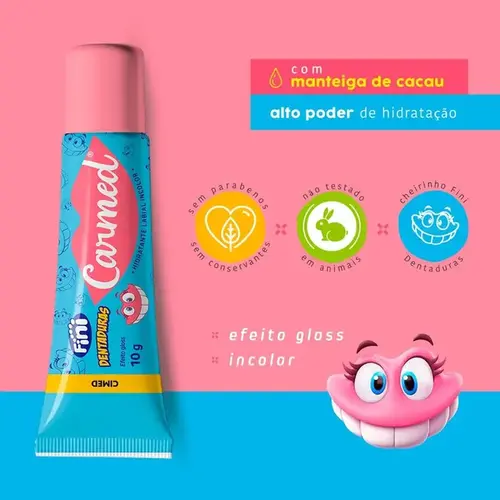 Hidratante Labial Carmed Fini Dentaduras Efeito Gloss 10g