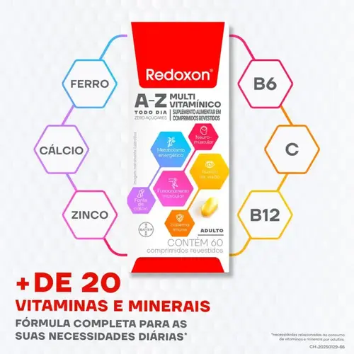 Multivitamínico Redoxon Multi A-Z 60 Comprimidos - Bayer