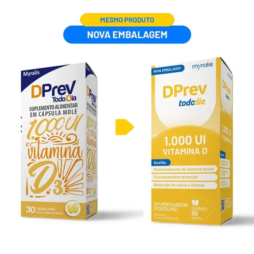 Vitamina D - Dprev Todo Dia 1.000Ui 30 Cápsulas