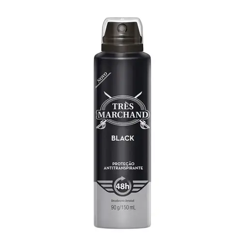 Desodorante Très Marchand Black Aerosol Masculino 150ml