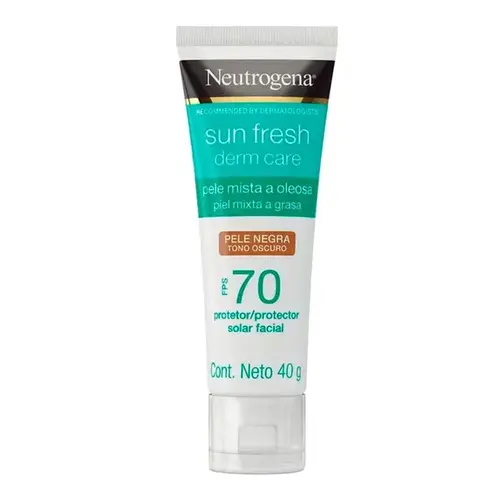 Protetor Solar Facial Neutrogena Sun Fresh Derm Care Pele Negra FPS70 40g