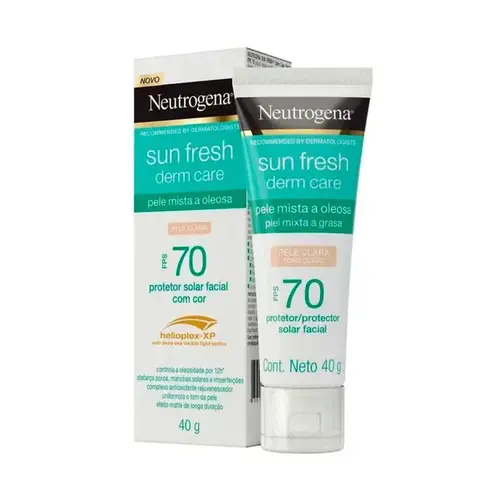 Protetor Solar Facial Neutrogena Sun Fresh Derm Care Pele Clara FPS70 40g