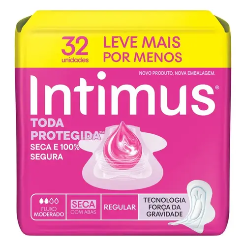 Absorvente Intimus Toda Protegida Seca com Abas 32 Unidades