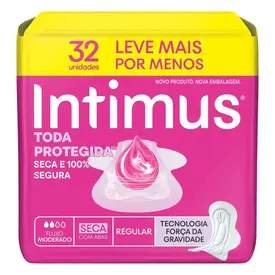 Absorvente Intimus Toda Protegida Seca com Abas 32 Unidades