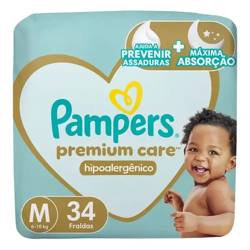 Fralda Pampers Premium Care M 34 Unidades