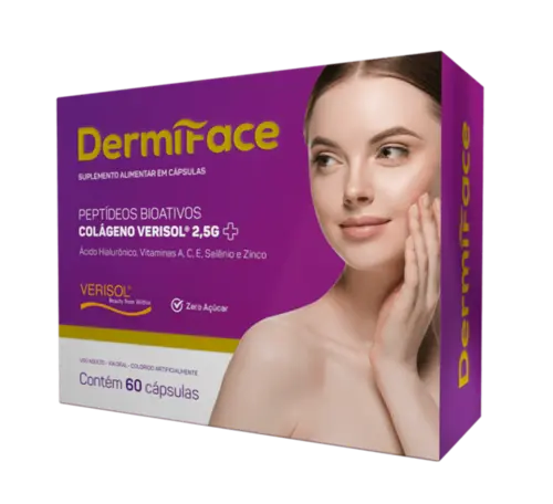 Dermi Face Colágeno VERISOL® 2,5g e Ácido Hialurônico 60 Cápsulas - ForHealth