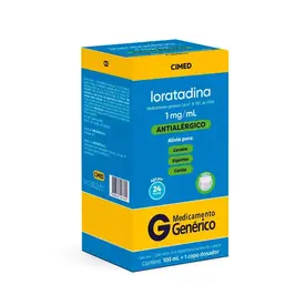Loratadina 1mg/ml - Xarope com 100ml - Cimed - Genérico