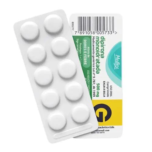 Dipirona Sódica 500mg Genérico Medley 10 Comprimidos