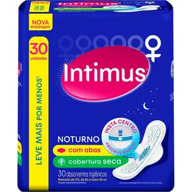 Absorvente Intimus Noturno Seca com Abas 30 Unidades