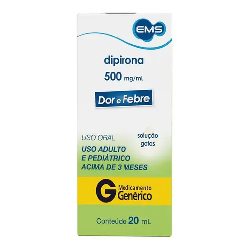 Dipirona Sódica 500mg/ml Genérico EMS Gotas 20ml