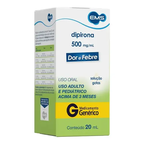 Dipirona Sódica 500mg/ml Genérico EMS Gotas 20ml