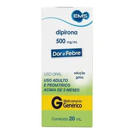 Dipirona Sódica 500mg/ml Genérico EMS Gotas 20ml