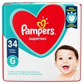 Fralda Pampers Supersec Mega G 34 Unidades