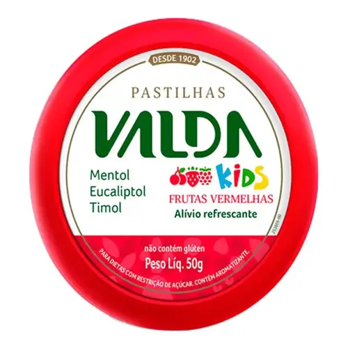 Pastilha Valda Kids Frutas Vermelhas 50g