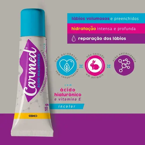 Reparador Labial Carmed Ácido Hialurônico Incolor 10g