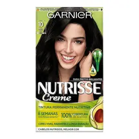 Tintura de Cabelo Ganier Nutrisse 10 Preto Ônix Preto 1 Unidade