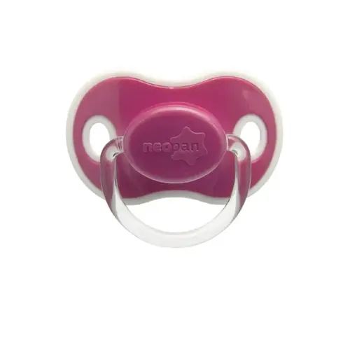 Chupeta Neopan Bicolor Rosa Silicone Bico Ortodôntico Nº2 +6 Meses - 1 Unidade