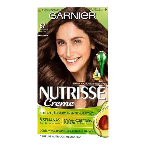 Tinta de Cabelo Garnier Nutrisse Creme 67 Chocolate