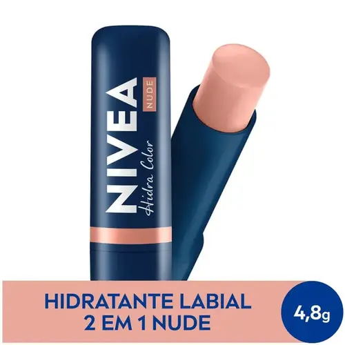Hidratante Labial Nivea Hidra Color - 2 em 1 - Nude - 4,8g