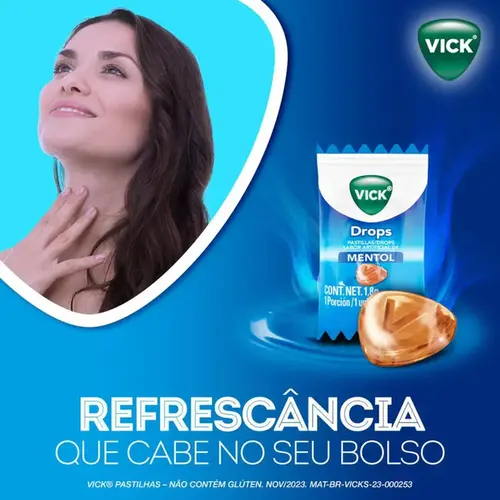 Pastilha Vick Drops Mentol 20 Unidades