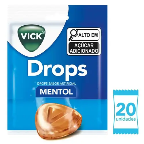 Pastilha Vick Drops Mentol 20 Unidades