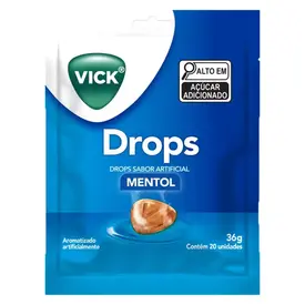 Pastilha Vick Drops Mentol 20 Unidades