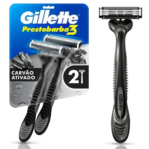 Aparelho Barba Gillette Prestobarba 3 Carbono 2 Unidades