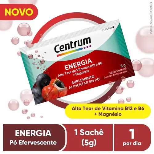 Centrum Energia Sabor Guaraná Pó Efervescente 12 Sachês