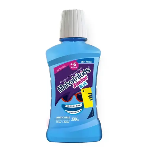 Enxaguante Bucal Infantil Malvatrikids Júnior Blue - Zero Álcool 250ml