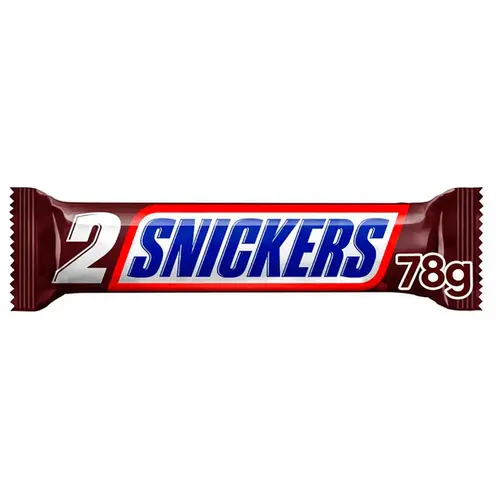 Chocolate Snickers Original Amendoim e Caramelo Barra Duo 78g