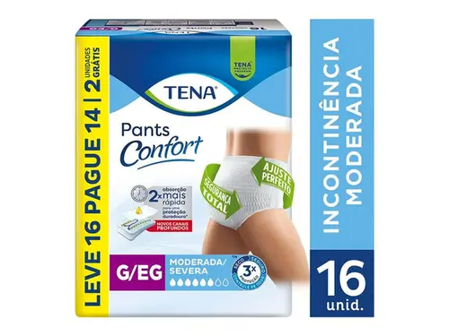 Roupa Íntima Tena Pants Confort G/EG Leve 16 Pague 14