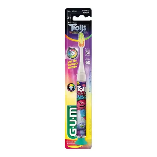 Escova Dental Infantil que Pisca GUM Trolls 1 Unidade