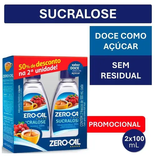 Kit 2 Adoçante Zero-Cal Sucralose 100ml