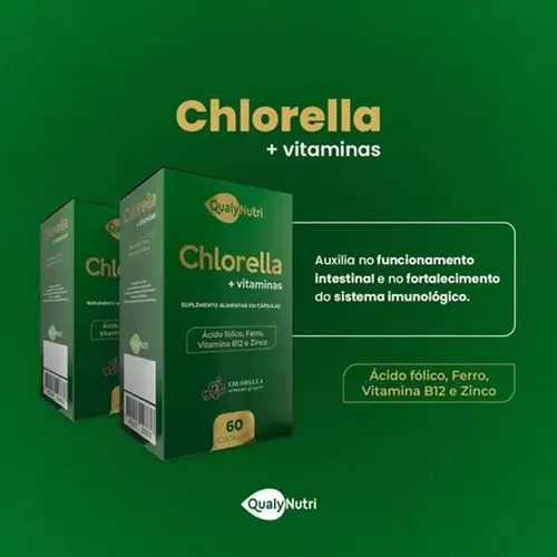 Chlorella 500mg Qualynutri - 60 Cápsulas