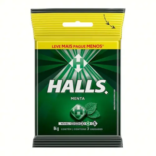 Halls Menta Com 3 Unidades de 82,5g