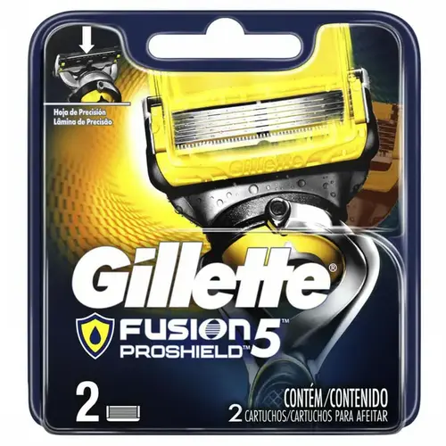 Carga Refil para Aparelho de Barbear Gillette Fusion Proshield - 2 Unidades