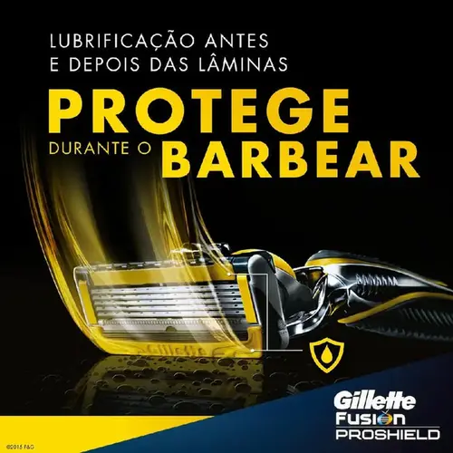 Carga Refil para Aparelho de Barbear Gillette Fusion Proshield - 2 Unidades