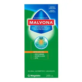 Malvona Solução Antisséptica Bucal para Aftas e Afecções Da Boca 200ml
