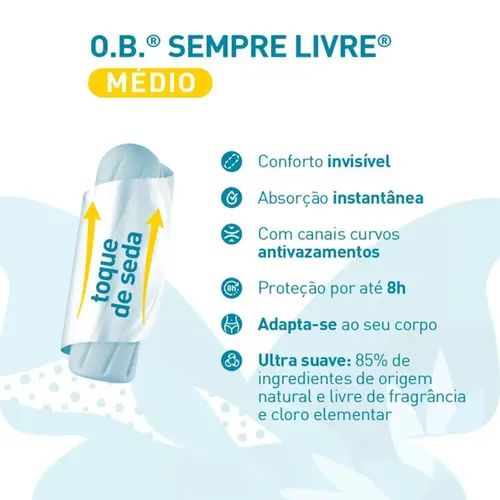 Absorvente Interno OB Sempre Livre ProComfort Médio 10 Unidades