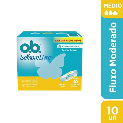 Absorvente Interno OB Sempre Livre ProComfort Médio 10 Unidades
