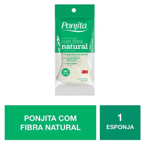 Esponja de Banho Ponjita 3M Fibra Natural 1 Unidade